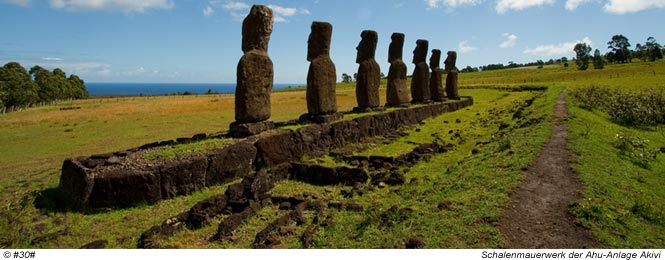 Ahu Akivi, die Moai schauen aufs Meer 