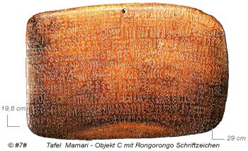 Rongorongo Schrifttafel Mamari